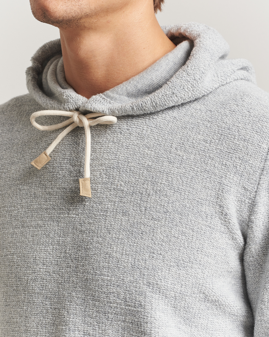 Herren | Pullover | Gran Sasso | Boiled Wool Hoodie Light Grey Melange
