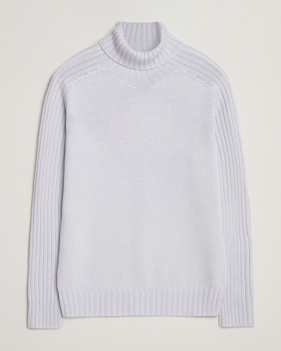 Herren | Pullover | Gran Sasso | Rainwool Rollneck Light Purple Melange