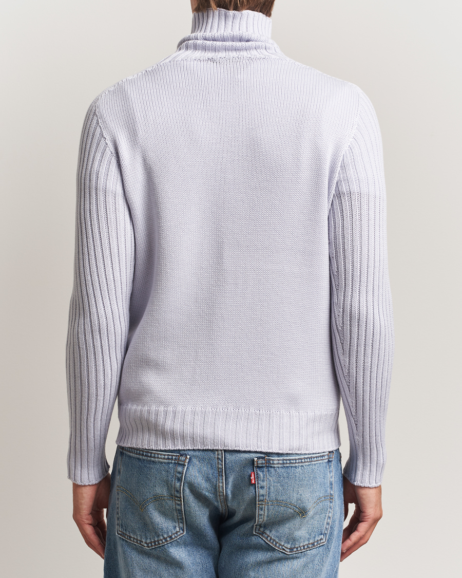 Herren | Pullover | Gran Sasso | Rainwool Rollneck Light Purple Melange