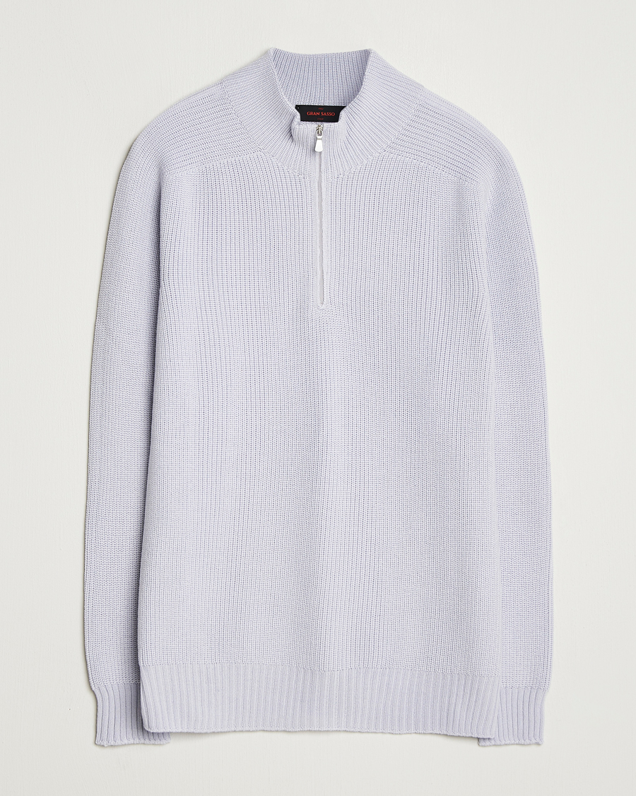 Herren | Pullover | Gran Sasso | Rainwool Half Zip Light Lavendel
