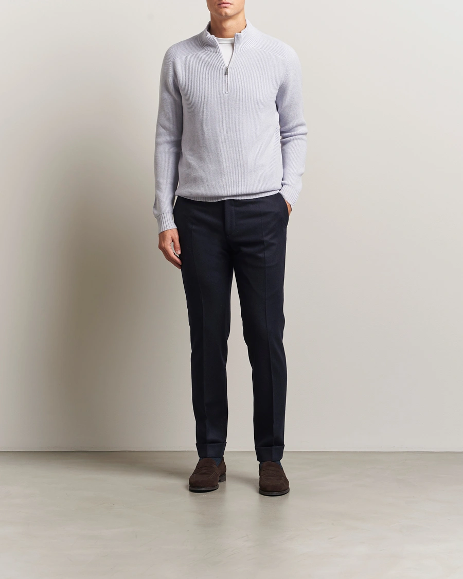 Herren | Pullover | Gran Sasso | Rainwool Half Zip Light Lavendel