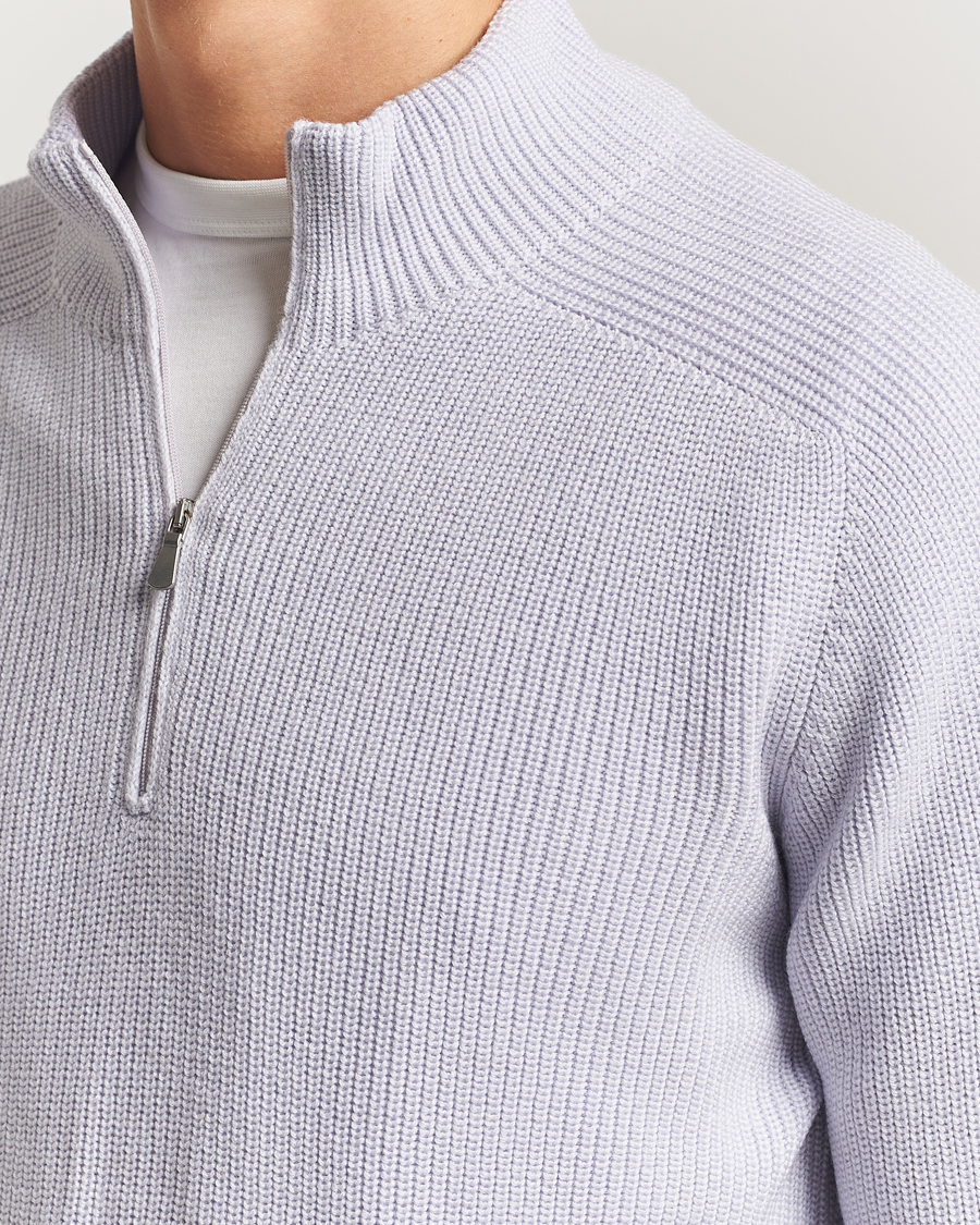 Herren | Pullover | Gran Sasso | Rainwool Half Zip Light Lavendel