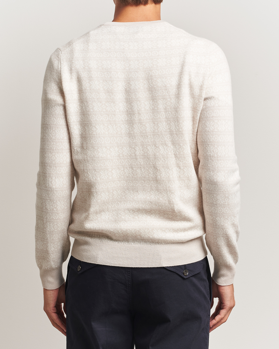 Herren | Pullover | Gran Sasso | Wool/Cashmere Fairisle Sweater Beige Melange