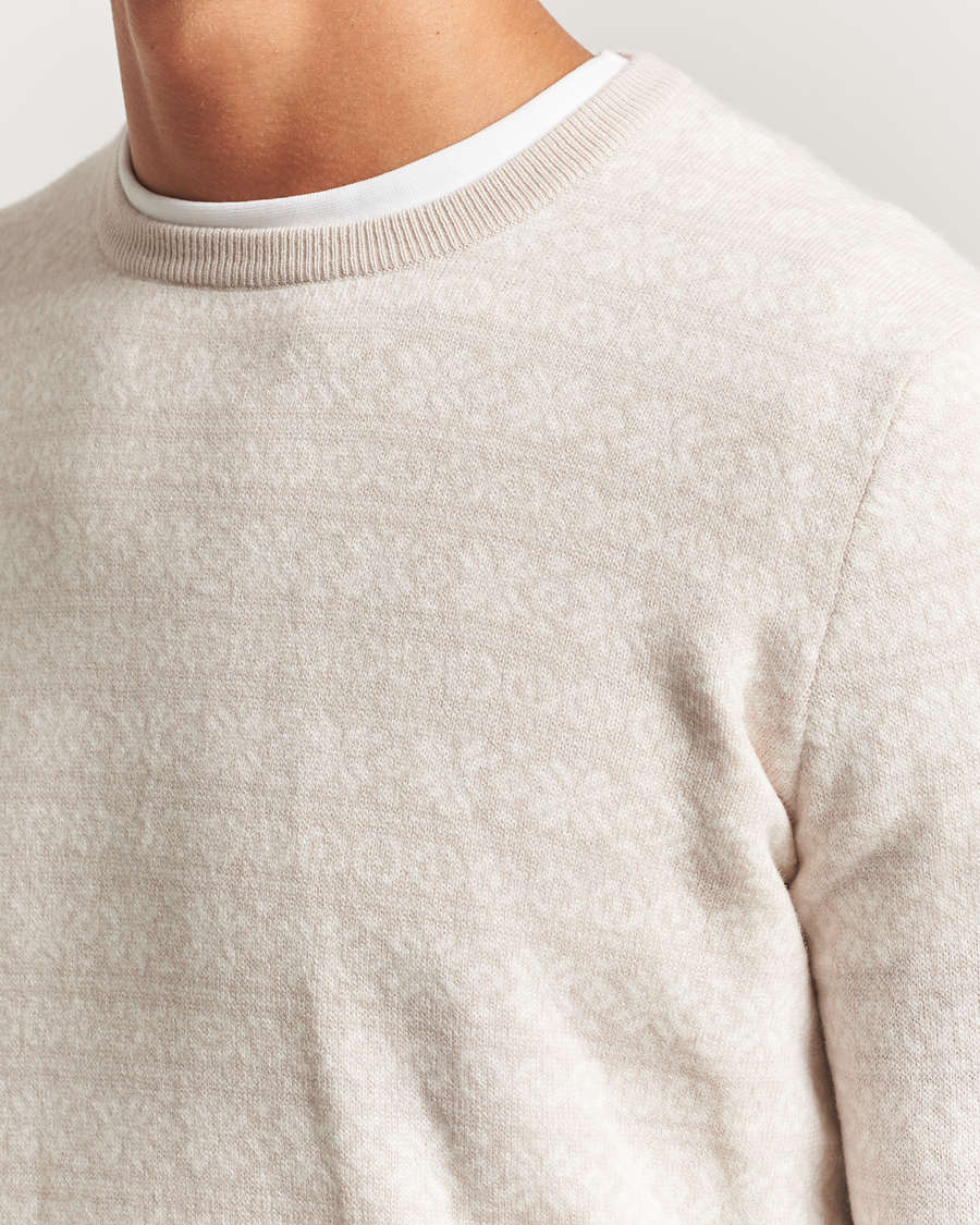 Herren | Pullover | Gran Sasso | Wool/Cashmere Fairisle Sweater Beige Melange