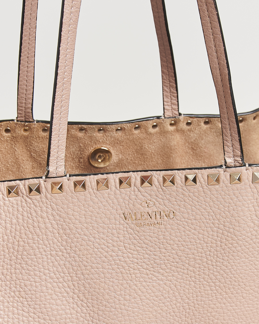 Herren | Pre-Owned & Vintage Bags | Valentino Pre-Owned | Medium Rockstud Tote Bag Poudre