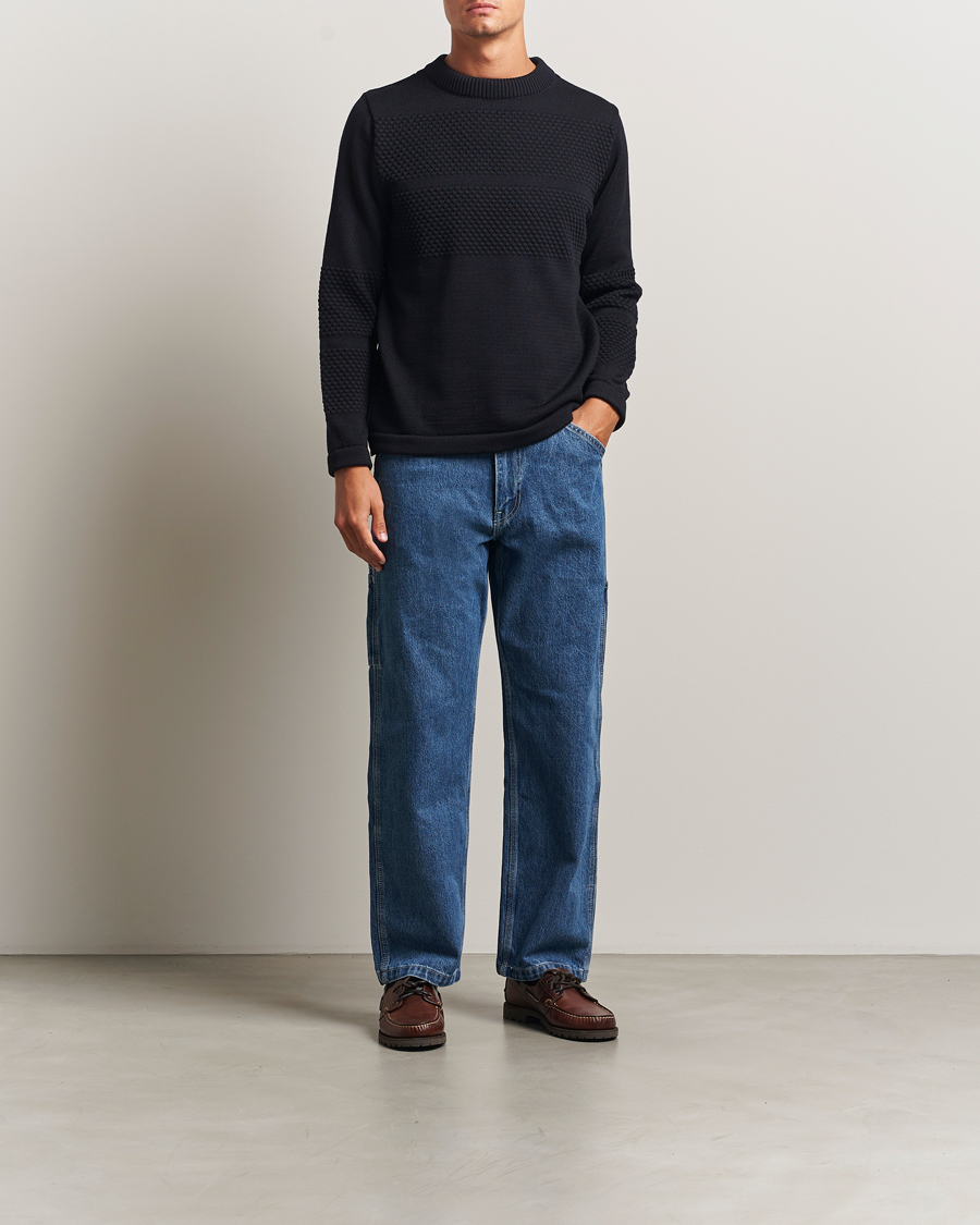 Herren | Pullover | S.N.S. Herning | Fisherman Wool Crew Neck Navy