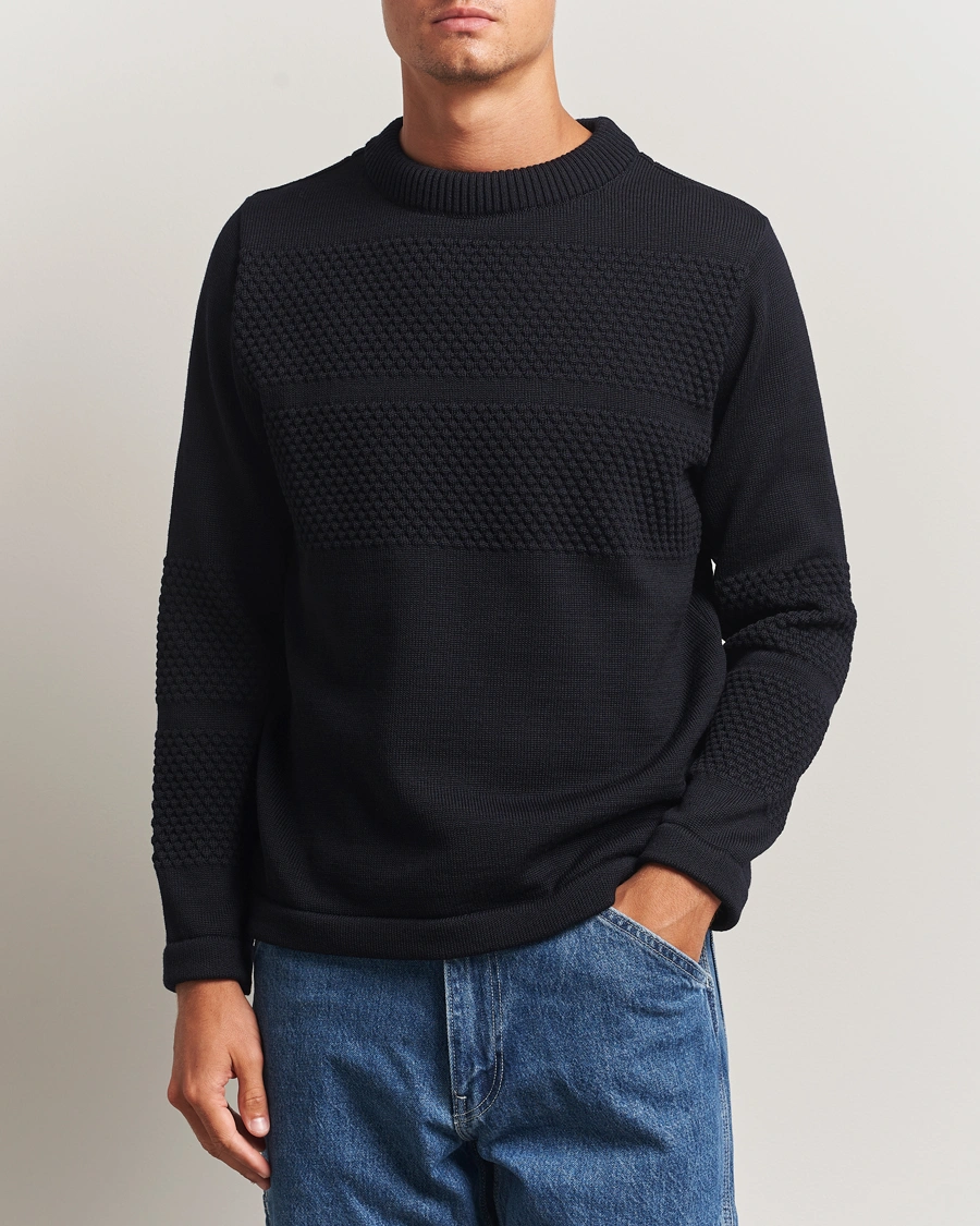 Herren | Pullover | S.N.S. Herning | Fisherman Wool Crew Neck Navy