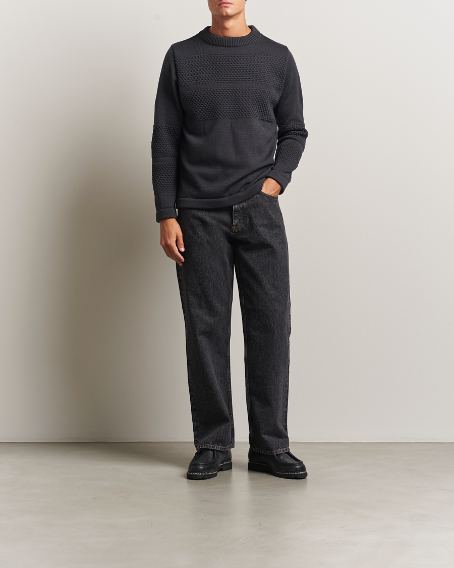 Herren | Pullover | S.N.S. Herning | Fisherman Wool Crew Neck Molten Grey