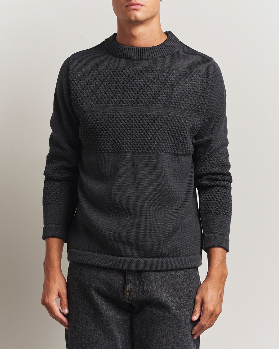 Herren | Pullover | S.N.S. Herning | Fisherman Wool Crew Neck Molten Grey