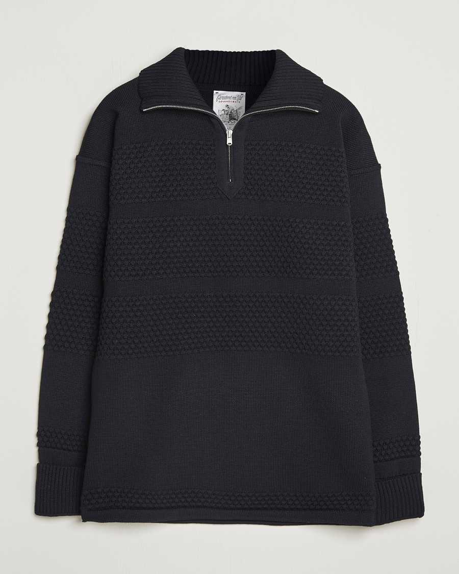 Herren | Pullover | S.N.S. Herning | Fisherman Wool Short Zip Navy