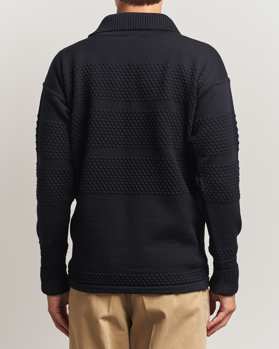 Herren | Pullover | S.N.S. Herning | Fisherman Wool Short Zip Navy
