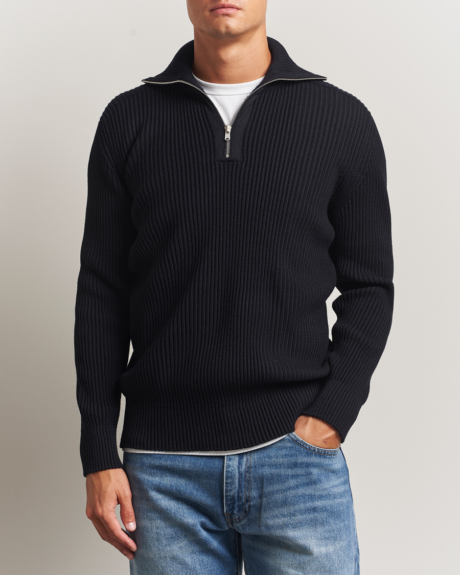 Herren | Pullover | S.N.S. Herning | Fender Short Zip Navy Blue