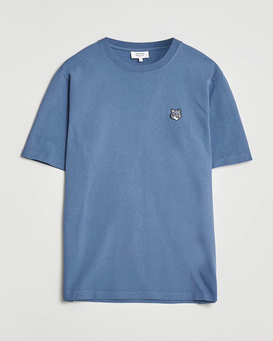 Herren | T-Shirts | Maison Kitsuné | Grey Fox Head T-Shirt Seine Blue