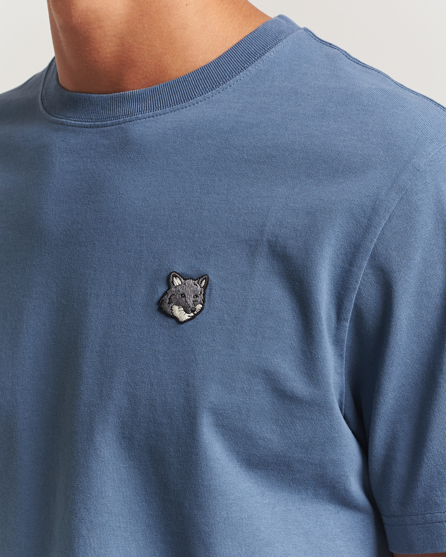 Herren | T-Shirts | Maison Kitsuné | Grey Fox Head T-Shirt Seine Blue