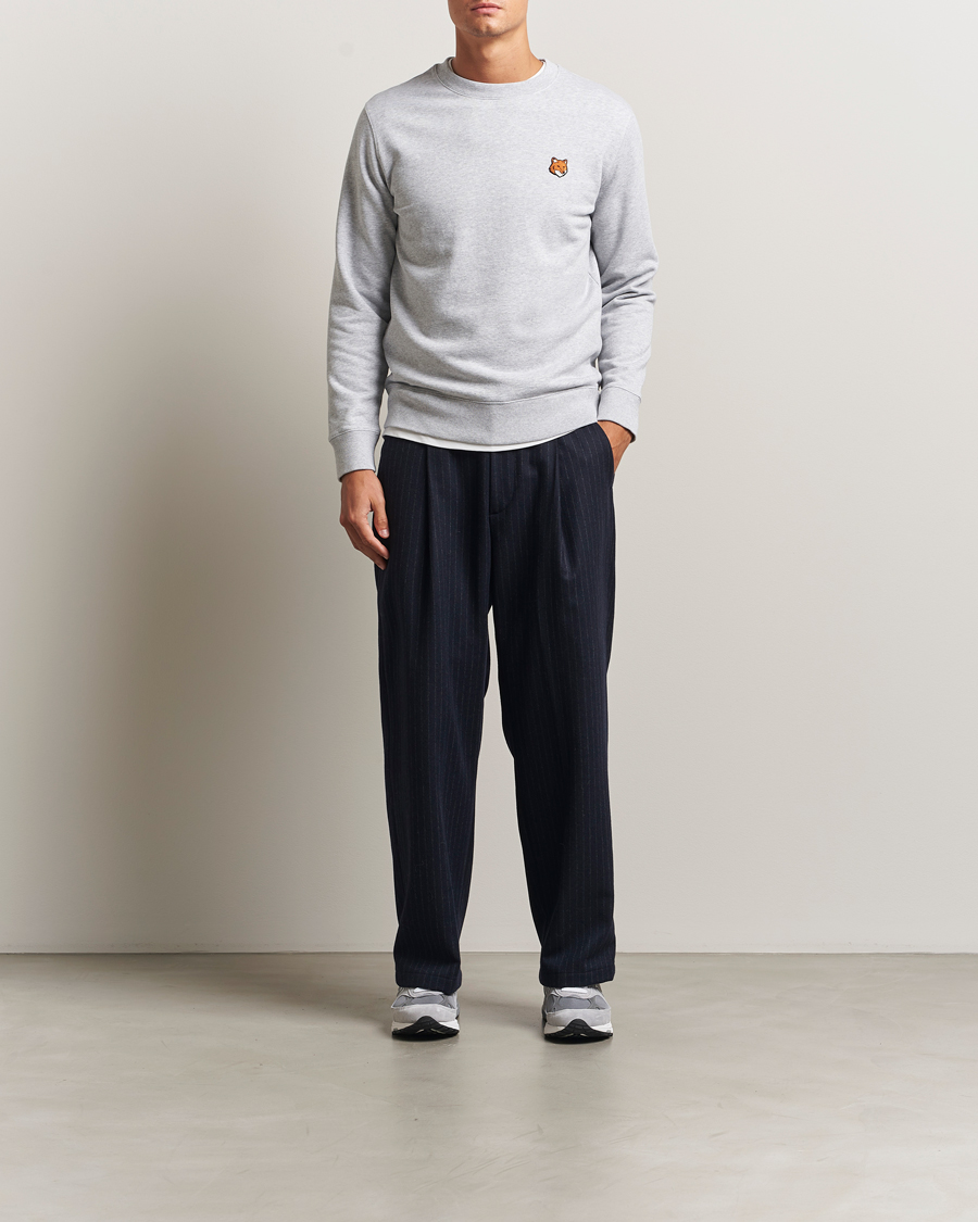 Herren | Pullover | Maison Kitsuné | Fox Head Sweatshirt Light Grey Melange