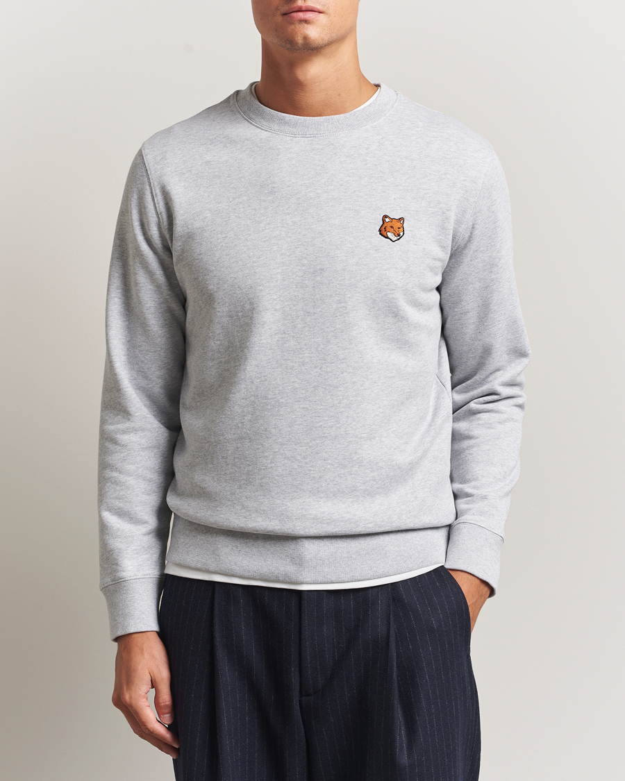 Herren | Pullover | Maison Kitsuné | Fox Head Sweatshirt Light Grey Melange