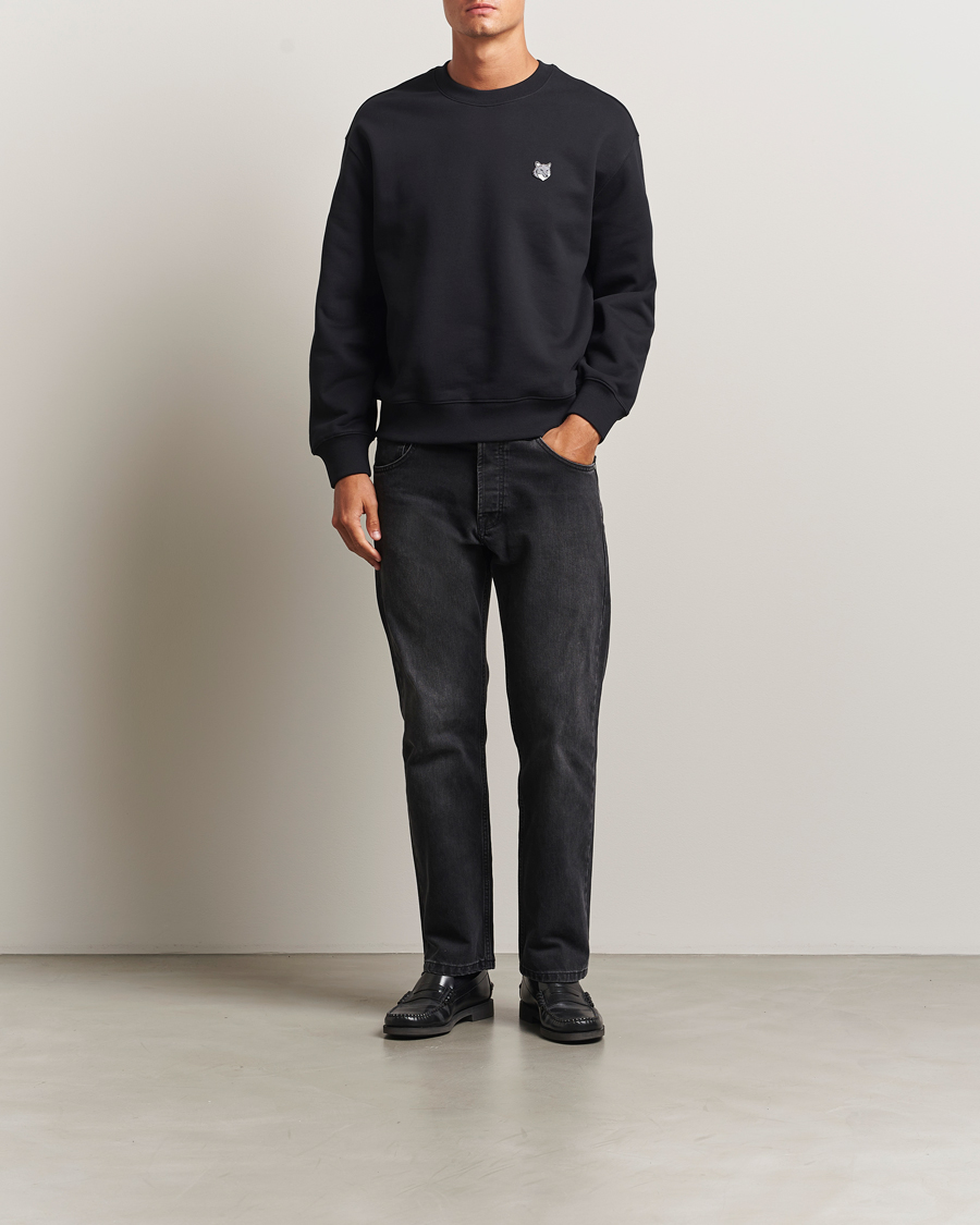 Herren | Pullover | Maison Kitsuné | Grey Fox Head Sweatshirt Black