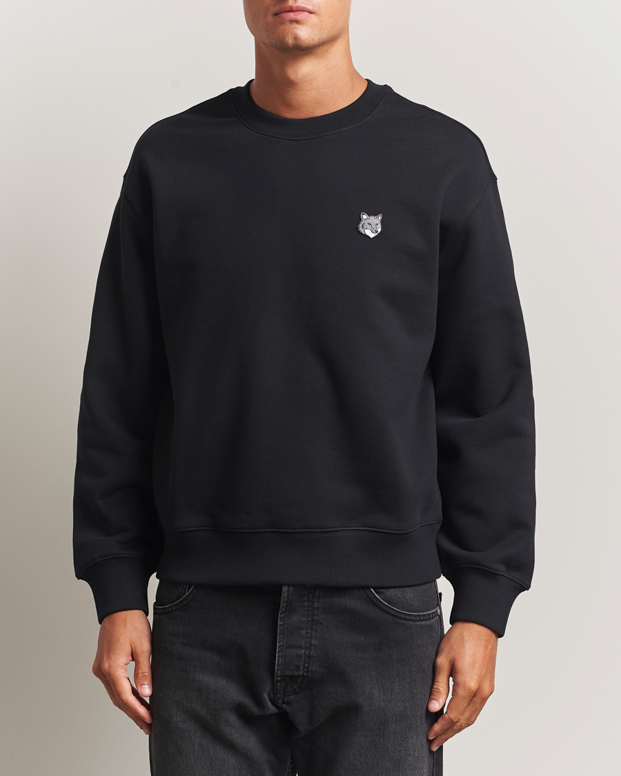 Herren | Pullover | Maison Kitsuné | Grey Fox Head Sweatshirt Black