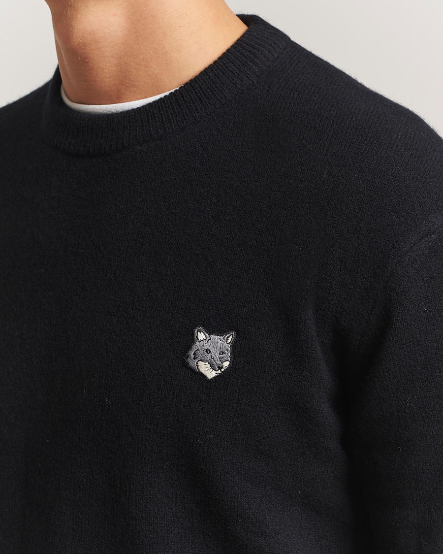 Herren | Pullover | Maison Kitsuné | Grey Fox Head Lambswool Sweater Black