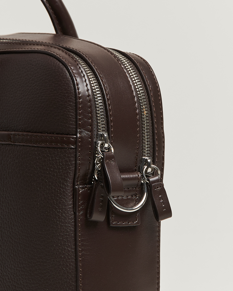 Herren | Taschen | Tiger of Sweden | Burin Grained Leather Briefcase Dark Brown