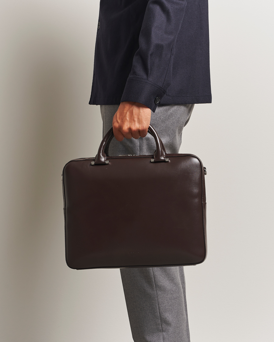 Herren | Taschen | Tiger of Sweden | Valise Smooth Leather Briefcase Dark Brown
