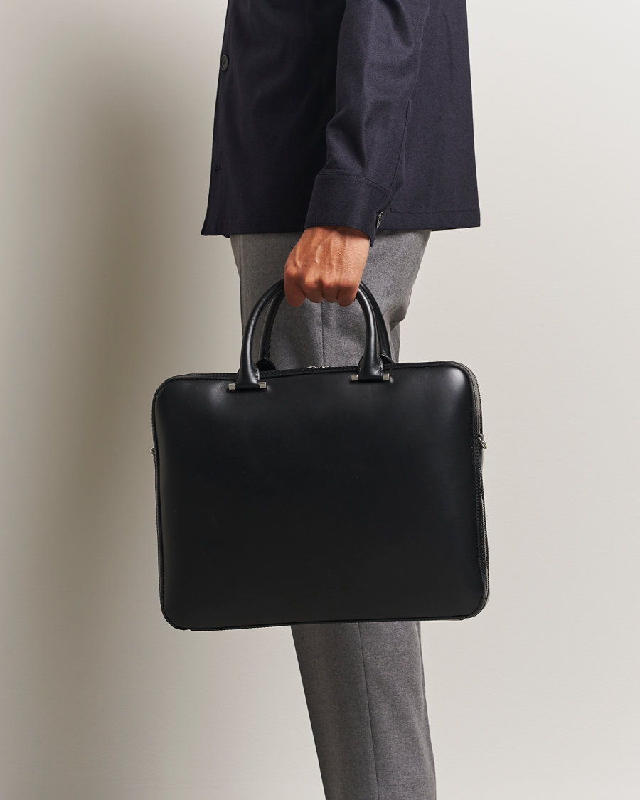 Herren | Taschen | Tiger of Sweden | Valise Smooth Leather Double Zip Briefcase Black