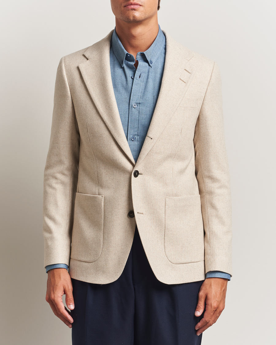 Herren | Sakkos | Tiger of Sweden | Easer Wool Pepita Blazer Stone