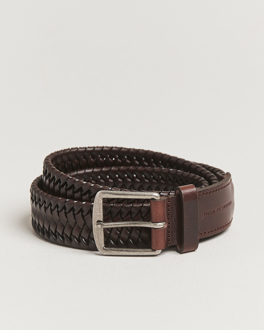 Herren | Gürtel | Tiger of Sweden | Braidant Braided Belt Dark Brown