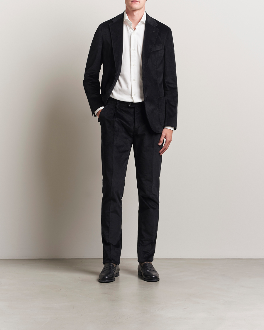 Herren | Hemden | 100Hands | Herringbone Flannel Cut Away Shirt White