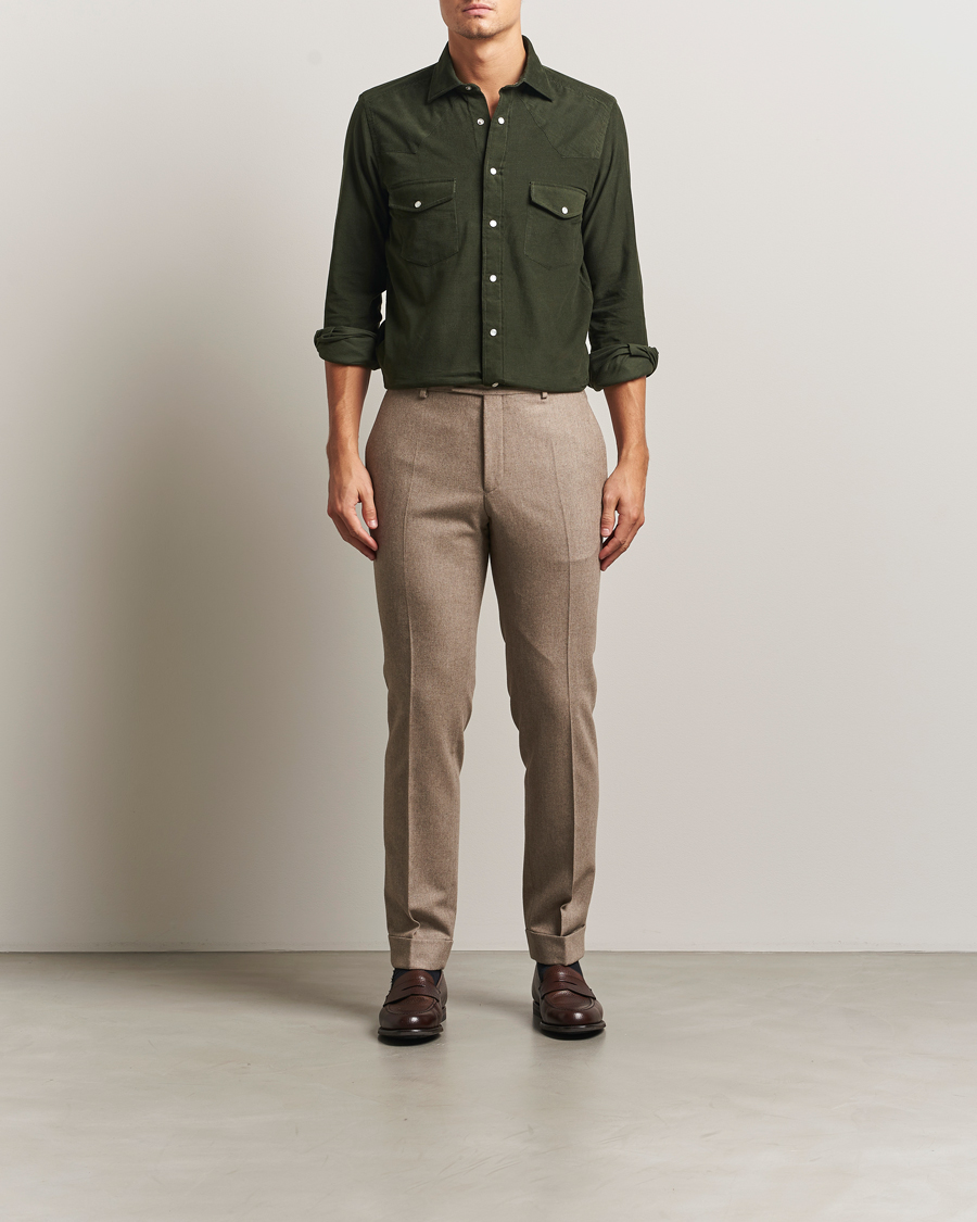 Herren | Hemden | 100Hands | Western Cord Shirt Olive