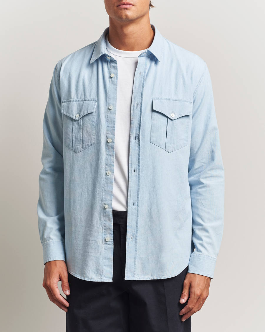 Herren | Hemden | Orlebar Brown | Colburn Chambray Pocket Shirt Wave Blue