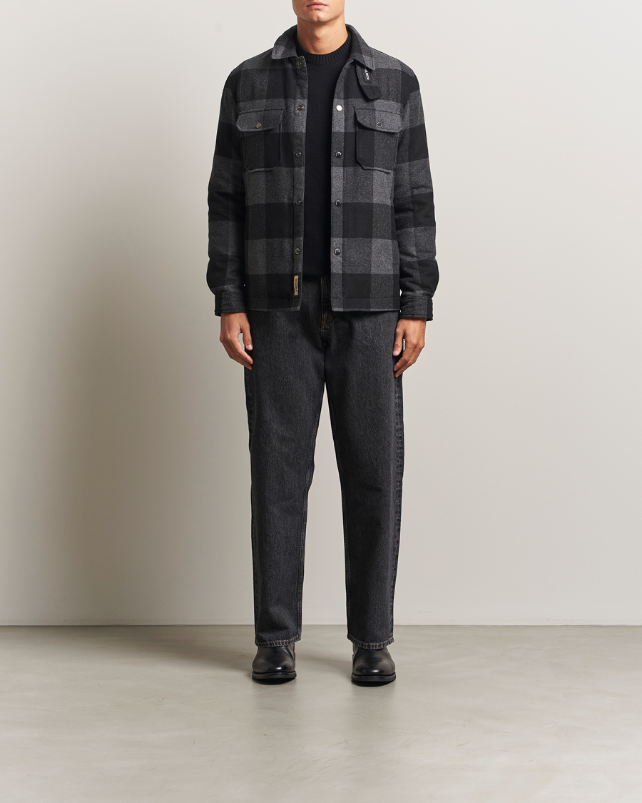 Herren | Jacken | Woolrich | Alaskan Melton Wool Shirt Jacket Charcoal Buffalo