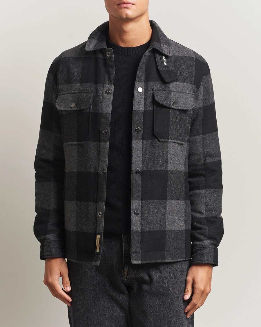 Herren | Jacken | Woolrich | Alaskan Melton Wool Shirt Jacket Charcoal Buffalo