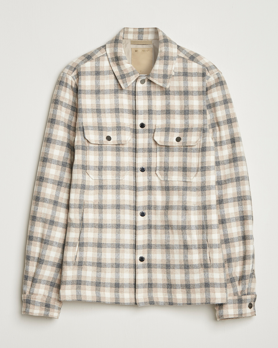 Herren | Jacken | Woolrich | Alaskan Melton Wool Shirt Jacket Oatmeal Check