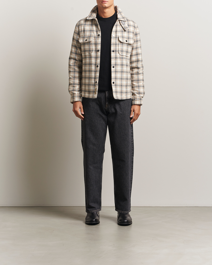 Herren | Jacken | Woolrich | Alaskan Melton Wool Shirt Jacket Oatmeal Check