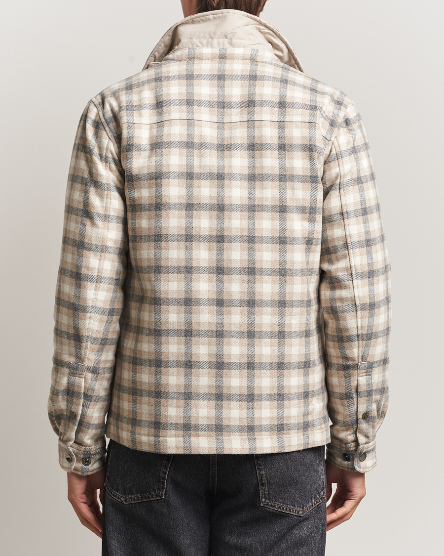 Herren | Jacken | Woolrich | Alaskan Melton Wool Shirt Jacket Oatmeal Check