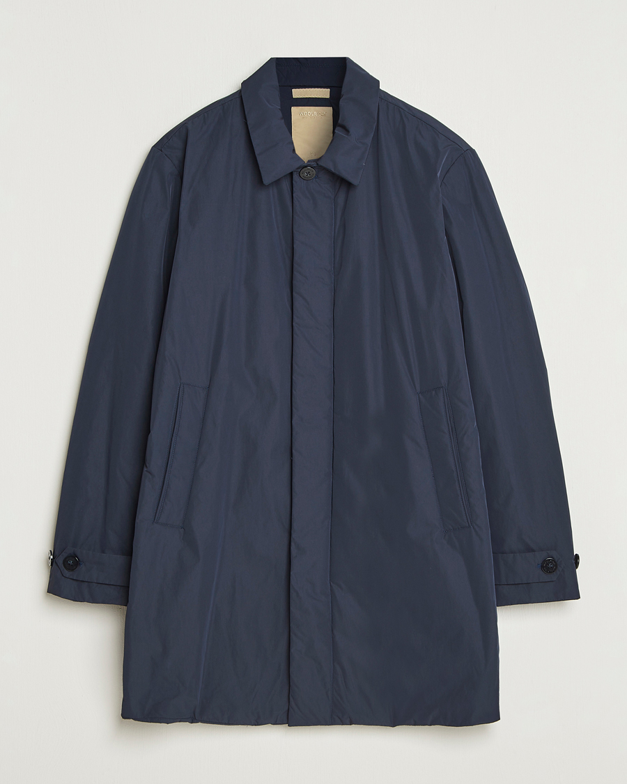 Herren | Jacken | Woolrich | Peached Primaloft Padded Carcoat Melton Blue