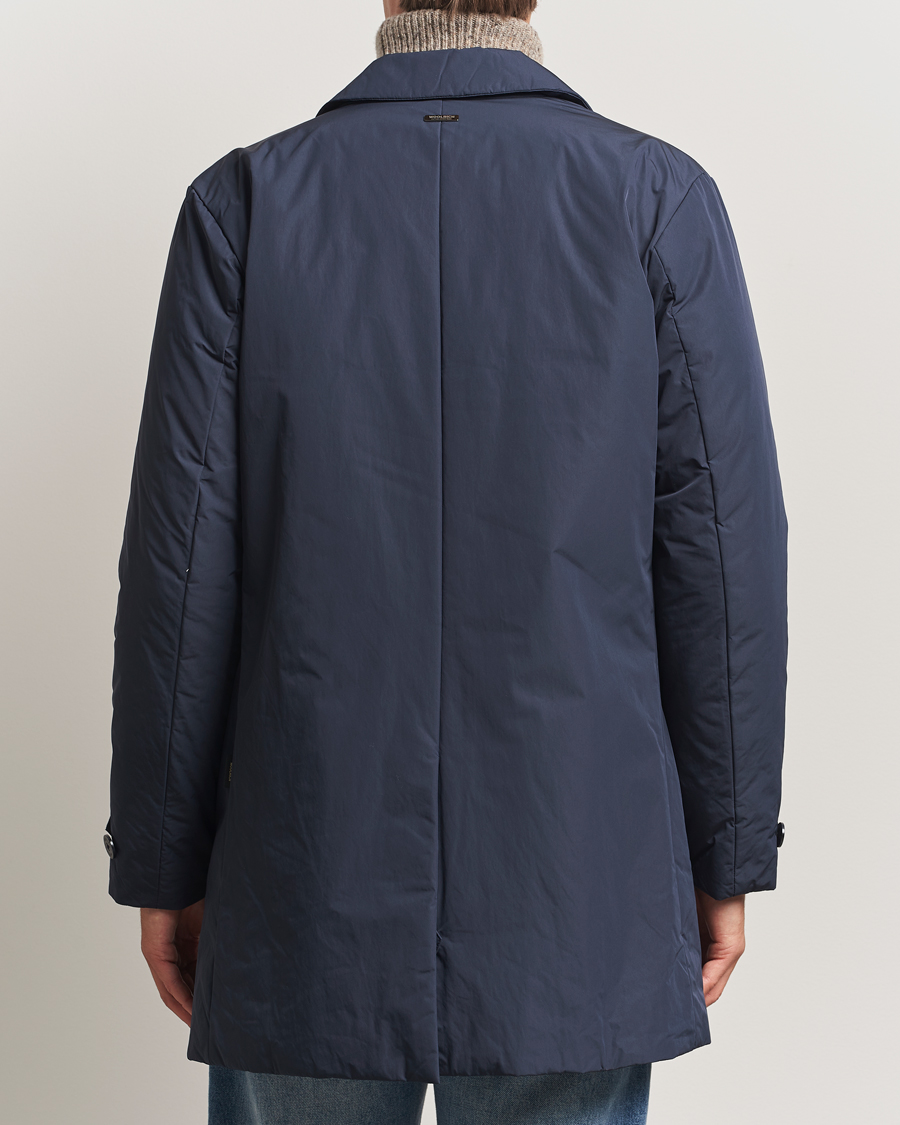 Herren | Jacken | Woolrich | Peached Primaloft Padded Carcoat Melton Blue