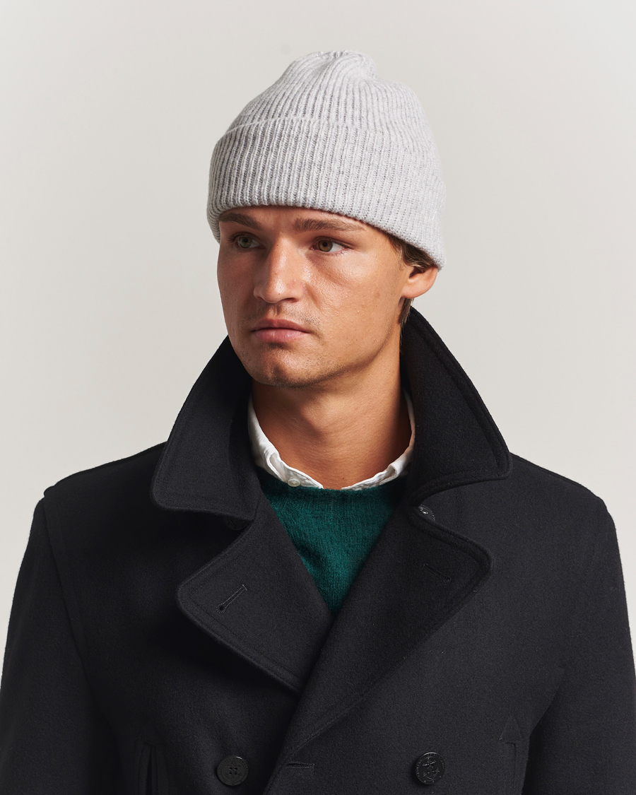 Herren | Mützen | Robert Mackie | Clyde Lambswool Beanie Pearl Grey