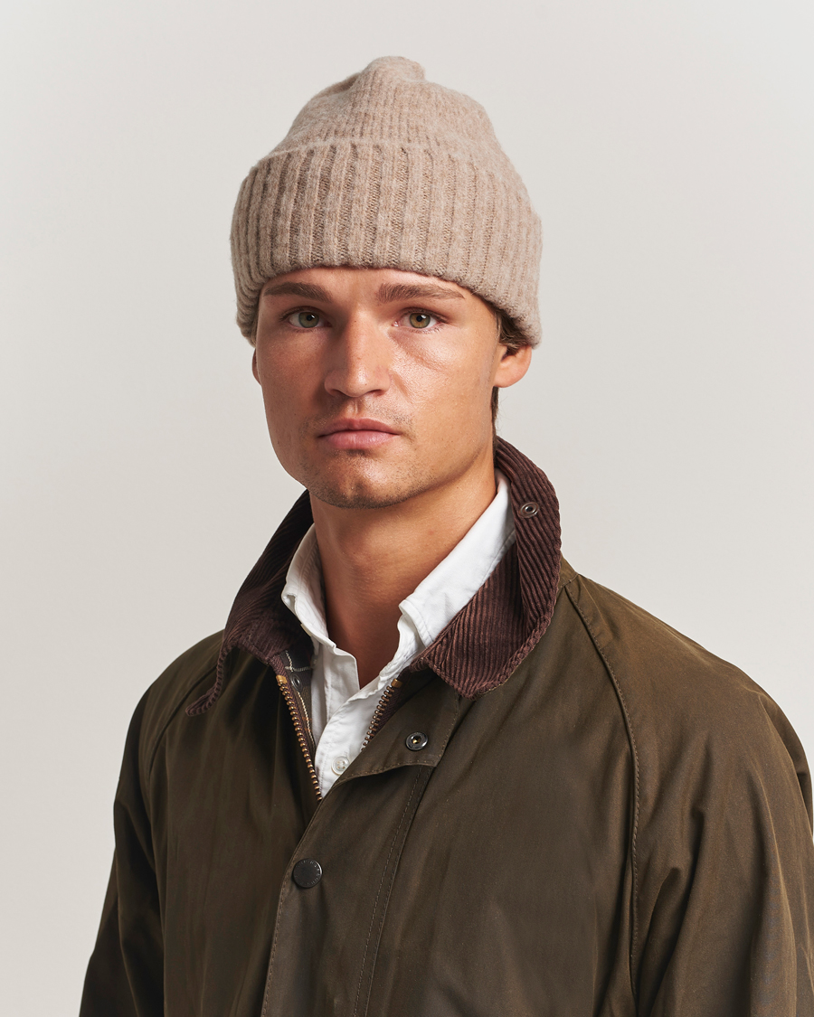 Herren | Mützen | Robert Mackie | Rona Ribbed Shaggy Lambswool Beanie Sand