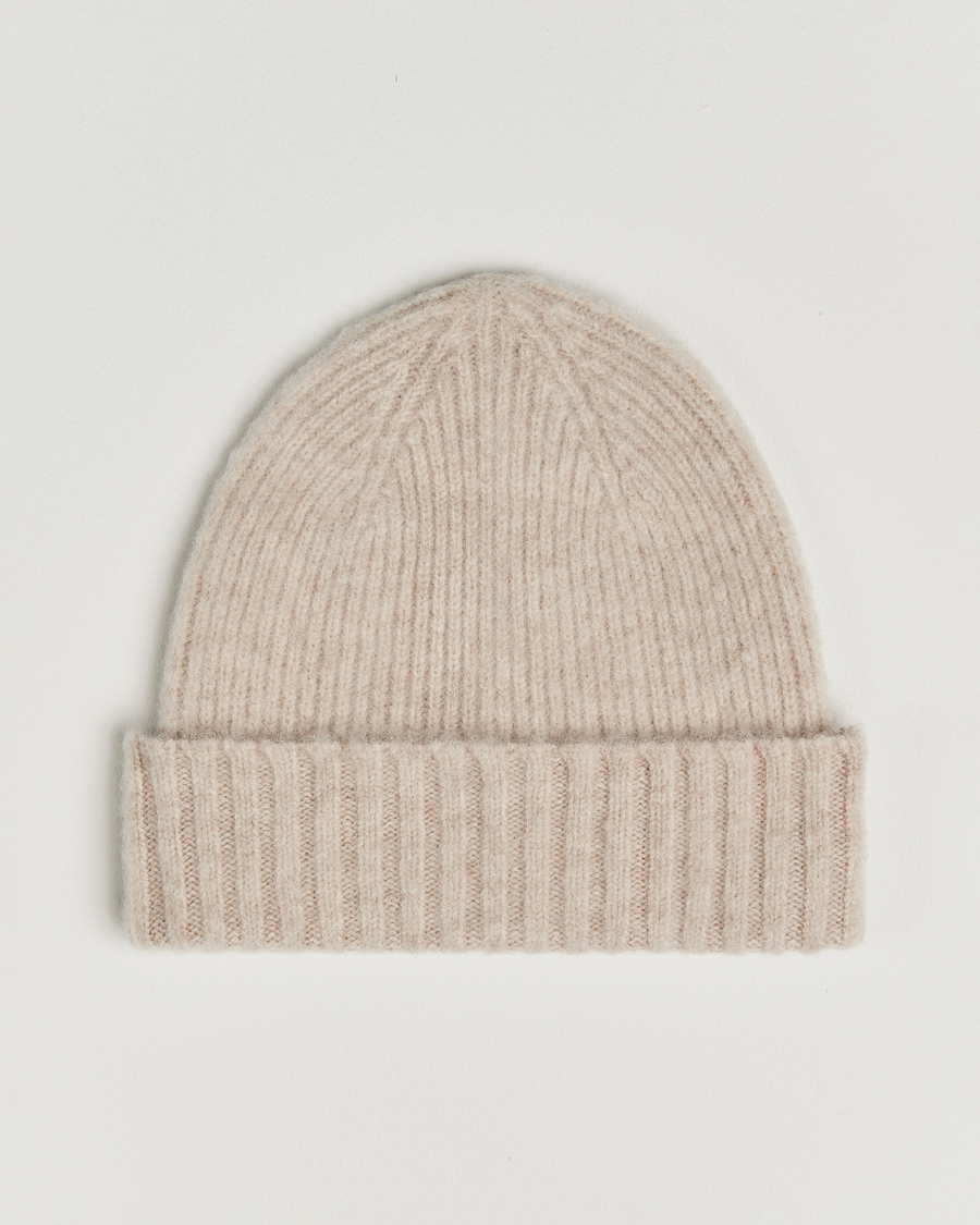 Herren | Mützen | Robert Mackie | Rona Ribbed Shaggy Lambswool Beanie White