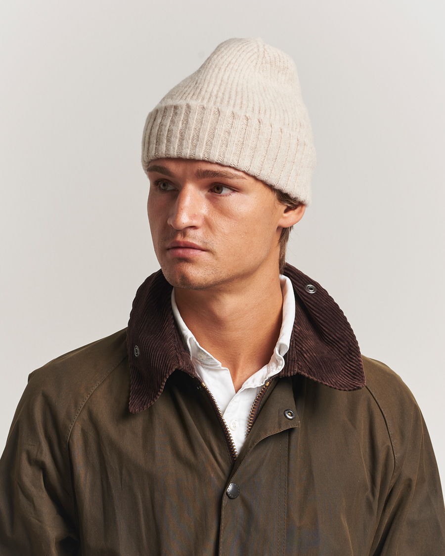 Herren | Mützen | Robert Mackie | Rona Ribbed Shaggy Lambswool Beanie White