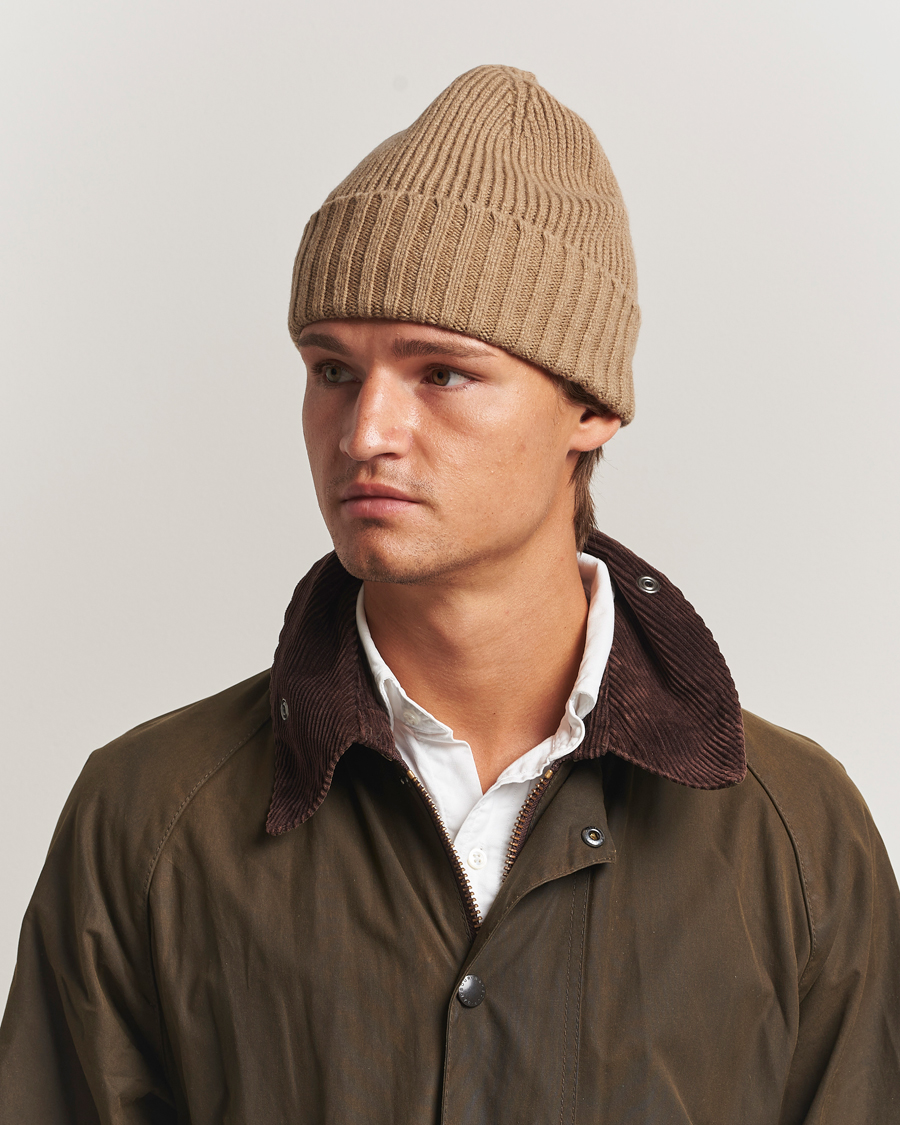 Herren | Mützen | Robert Mackie | Kingswell Ribbed Wool/Cashmere Beanie Beige