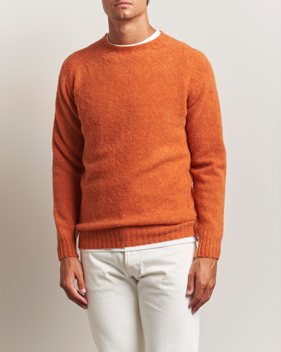 Herren | Pullover | Harley Of Scotland | Brushed Supersoft Lambswool Crewneck Satsuma