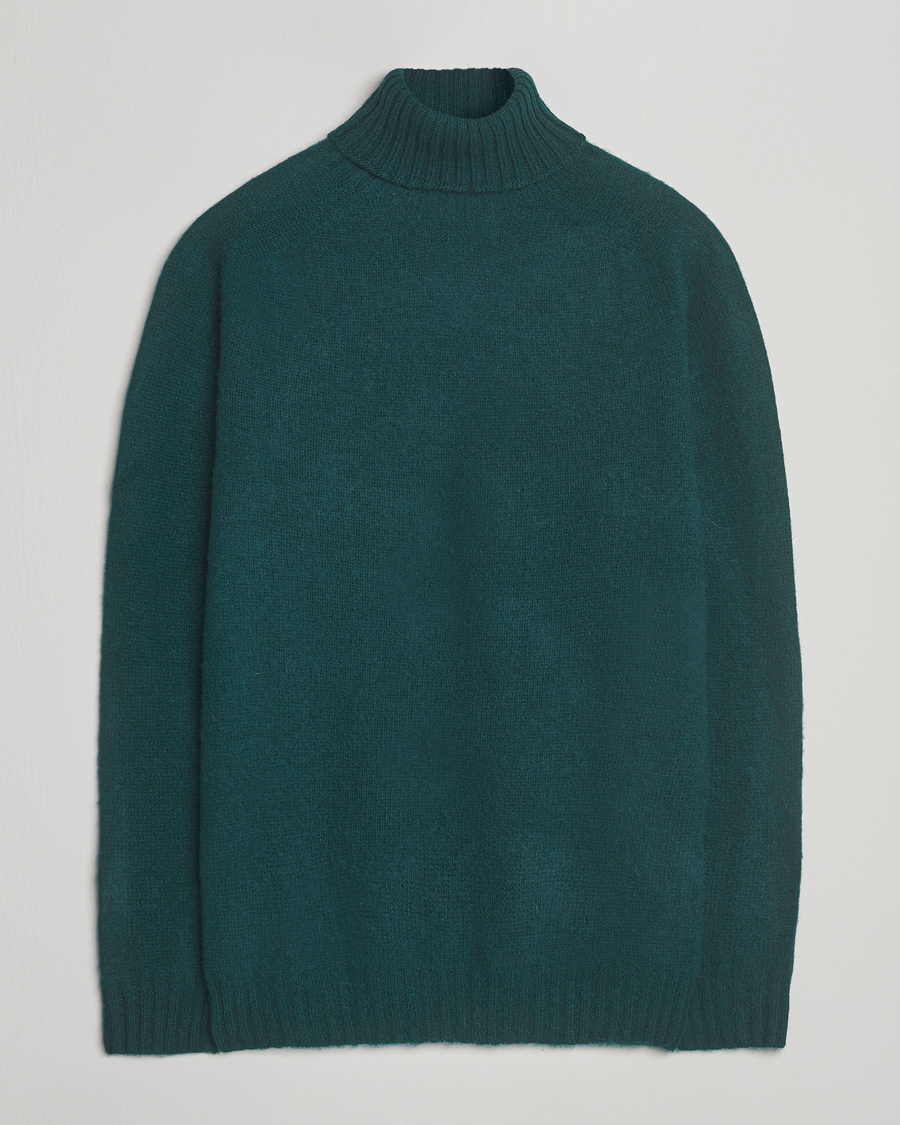 Herren | Pullover | Harley Of Scotland | Brushed Supersoft Lambswool Rollneck Tartan