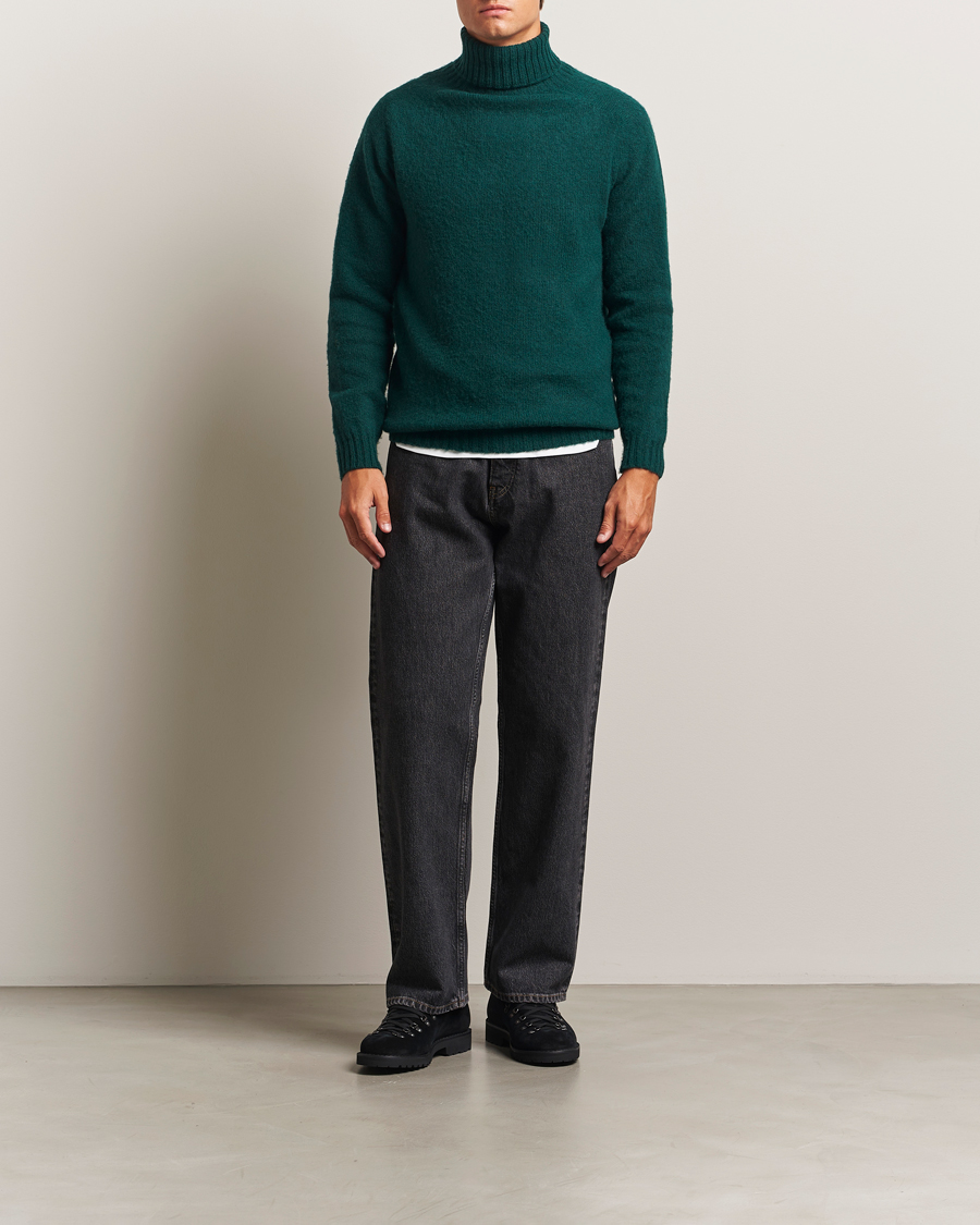 Herren | Pullover | Harley Of Scotland | Brushed Supersoft Lambswool Rollneck Tartan
