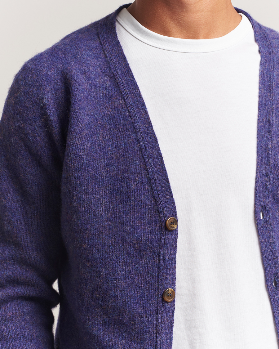 Herren | Pullover | Harley Of Scotland | Brushed Supersoft Lambswool Cardigan Iris