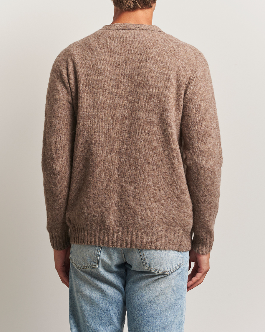 Herren | Pullover | Harley Of Scotland | Brushed Supersoft Lambswool Cardigan Tundra