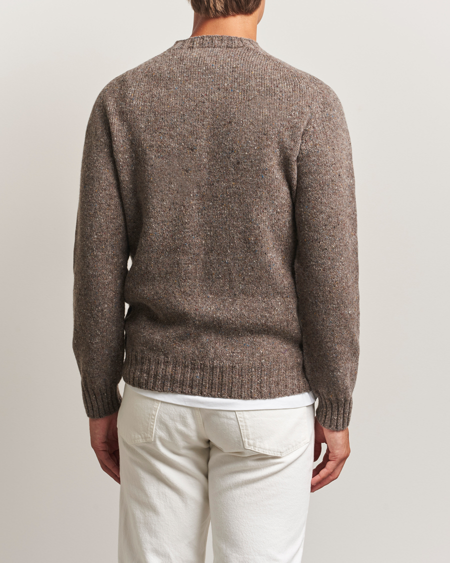 Herren | Pullover | Harley Of Scotland | Donegal Wool Crewneck Brown