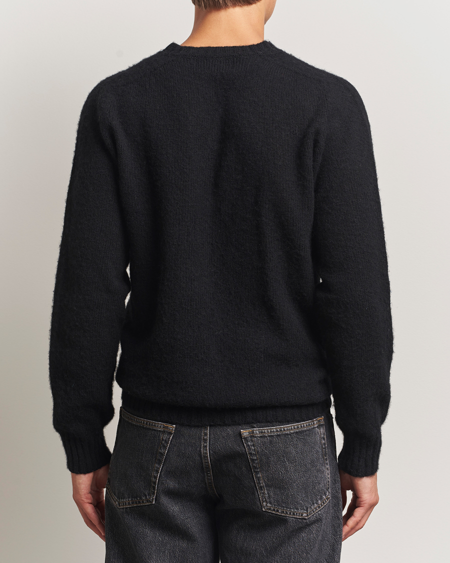 Herren | Pullover | Harley Of Scotland | Brushed Supersoft Lambswool V-Neck Black